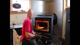 How to start a Hitzer 5093 coal stove [upl. by Kyd]