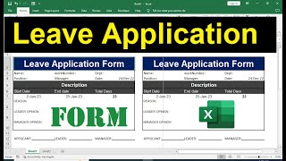 How To Make leave application form in Excel [upl. by Severin]