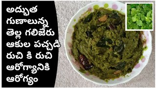 తెల్లగలిజేరు ఆకుల పచ్చడి tella galijeru chutneyకిడ్నీ లివర్ మధుమేహ సమస్యలకు దివ్యౌషధంTasty [upl. by Hairahs]