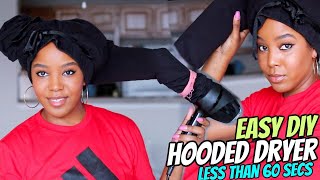 Hooded Dryer DIY Using Leggings  Natural Hair Hack  Melissa Denise [upl. by Ogir224]