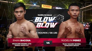 Eman Bacosa vs Rodelyn Perez  Manny Pacquiao presents Blow by Blow  Full Fight [upl. by Selda980]