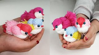 Easy woolen bird craft making  Making Wool Birds  Woolen Crafts [upl. by Akinnor]