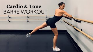 BARRE WORKOUT Cardio  Tone  Full Body  No Equipment  Low Impact [upl. by Yazbak498]