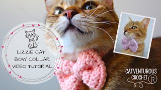 Lizzie Cat Bow Collar  Catventurous Crochet [upl. by Bose]