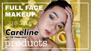 FULL FACE MAKEUP USING CARELINE PRODUCTS  ENGLISH ONLY CHALLENGE [upl. by Liebman]