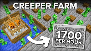 Minecraft Creeper Farm  No Cats No Redstone  1700 Gunpowder Per Hour [upl. by Yarised164]