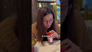 Elle ne partage pas sa paille 😱 humour chineserestaurant bubbletea trantranzaï noodles ravioli [upl. by Azilanna]