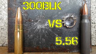 556 vs 300 Blackout Wood Concrete and Steel penetration test [upl. by Ainwat]