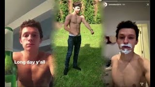 Tom Holland Shirtless Storygram Compilation [upl. by Trinia]