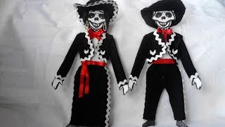 como vestir esqueleto de papel o calavera MARIACHI con moldes [upl. by Tracy121]