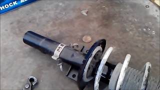 SKODA FABIA HOW TO REPLACE FRONT SHOCK ABSORBER [upl. by Aenahs]