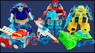 Transformers Rescue Bots Energize Toys Optimus Prime Bumblebee Heatwave Boulder Chase Blades Figures [upl. by Aicre]