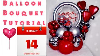 Diy Valentines Balloon  Diy Balloon Bouquet for Valentines Tutorial [upl. by Aillicsirp42]