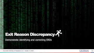 Anomaly Detection amp Resolution  Module  E  Exit Reason Discrepancy ERD [upl. by Nuahsor]