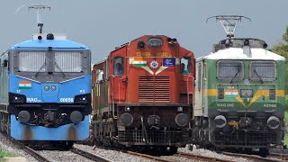 Freight Trains at FULLL SPEED  Powerful DIESEL Locomotive vs ELECTRIC Locomotives  Indian Railways [upl. by Redmund]