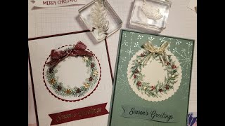 Easy Simple Stamping Holiday Wreath Cards [upl. by Shaum]