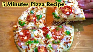 5 Minutes Pizza Recipe  How To Make Tawa Pizza With Readymade Base  Atifa’s Recipes  Tawa pizza [upl. by Folberth653]