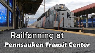 Railfanning at Pennsauken Transit Center  Featuring RiverLINE trains and Atlantic City Line trains [upl. by Ensoll816]