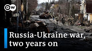 Twoyear anniversary of Russian invasion of Ukraine  DW News [upl. by Akvir]