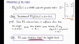 Lecture 4 Video 4 ReedSolomon Codes [upl. by Mcgraw]