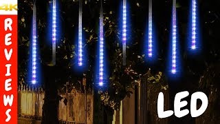 Christmas light decorating ideas  Led meteor shower rain lights review and unboxing [upl. by Aneertak]