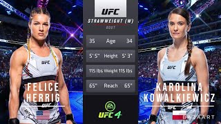 FELICE HERRIG VS KAROLINA KOWALKIEWICZ FULL FIGHT UFC FIGHT NIGHT [upl. by Meredithe557]