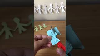 Paper people chainEasyDecorCraftDiyStickmanYoutubeShorts [upl. by Naimerej]