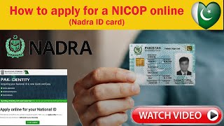 How to apply for NICOP online  آن لائن بنوائیں NICOP  Nadra ID card for overseas Pakistanis [upl. by Ydnagrub]