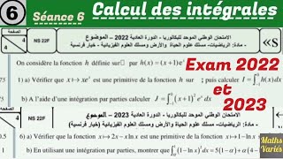 calcul des intégrales séance 6 2Bac  correction dexamen national normal 2023 et normal 2023 [upl. by Malina285]