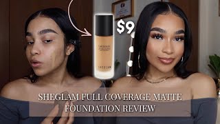 BEST DRUGSTORE FOUNDATION  SHEGLAM FULL COVERAGE Matte Foundation Review  First Impressions [upl. by Ricardama439]