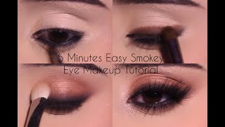 Simple amp Easy 5 Minutes Smokey Eye Makeup Tutorial  Beginners Smokey Eye in less than 5 Minutes [upl. by Pence]