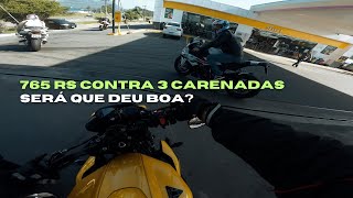 INCOMODEI 3 MOTOS CARENADAS NA ESTRADA [upl. by Kenlee518]