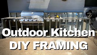 Building an Outdoor Kitchen for a Builtin Grill  PART 1 DIY Metal Framing [upl. by Alidus]