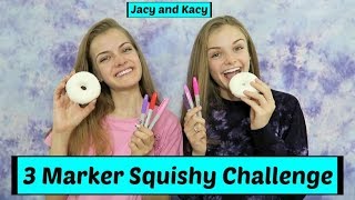 3 Marker Squishy Challenge  Jacy and Kacy [upl. by Averell]