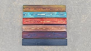 Stained Shou Sugi Ban Yakisugi Tutorial  How to Burn Wood with Color [upl. by Erdnuaed]