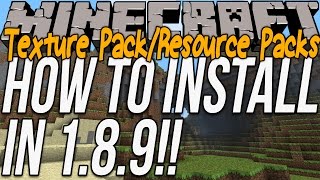 How To Download amp Install Resource PacksTexture Packs In Minecraft 189 [upl. by Bilak]