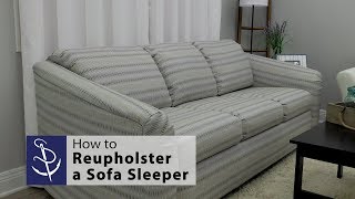 How to Reupholster a Sofa Sleeper  Sofa Bed [upl. by Adirem680]