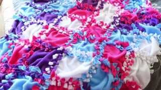 How to Make a NO Sew Fleece Blanket Patchwork [upl. by Yardley]