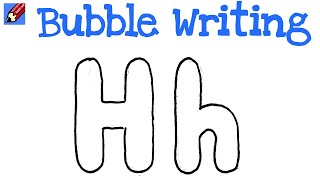 How to Draw Bubble Writing Real Easy  Letter H [upl. by Aikin686]