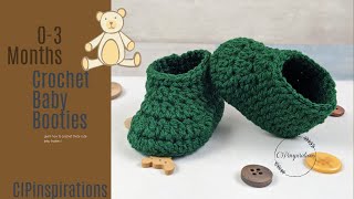 How to crochet baby booties 03 months  Baby Crochet Pattern  Baby Booties Crochet Pattern [upl. by Utica94]