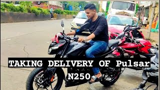 TAKING DELIVERY OF MY PULSAR N250 bajajpulsarn250 pulsarn250 bajajpulsarn250 n160 pulsarf250 [upl. by Salsbury]