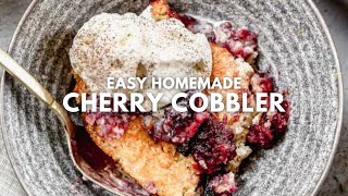 Easy Cherry Cobbler  Best Homemade Dessert [upl. by Ahsinert867]