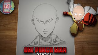 How to draw Saitama Sketch Drawing  One Punch Man [upl. by Elleina448]