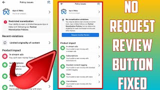 HOW TO FIX FACEBOOK RESTRICTED MONETIZATION POLICY ISSUES NO REQUEST REVIEW BUTTON TUTORIAL [upl. by Neale271]