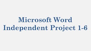 Microsoft Word – Independent Project 16 [upl. by Eiznil]