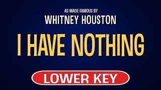 Whitney Houston  I Have Nothing  Karaoke Lower Key [upl. by Codie]