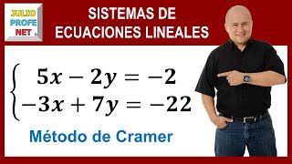 Sistemas de ecuaciones lineales 2×2 por método de Cramer [upl. by Anuahsat]