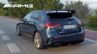 2019 MercedesAMG A35 4MATIC  Denim Blue  Driving Interior Exterior [upl. by Dowling]