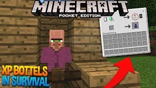 How to get Bottle o Enchanting in SURVIVAL  Minecraft PE Pocket Edition [upl. by Mun309]