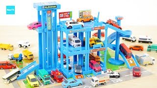 高速スロープ！ ポケットトミカ タウンシリーズ パーキング エレベーター付き ／ Mini Tomica City Parking [upl. by Jeramey844]